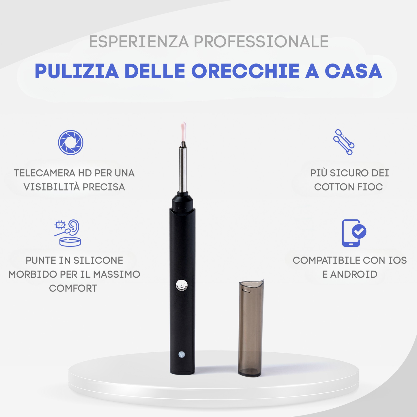 Calynia™:Dispositivo con visione HD per la pulizia delle orecchie