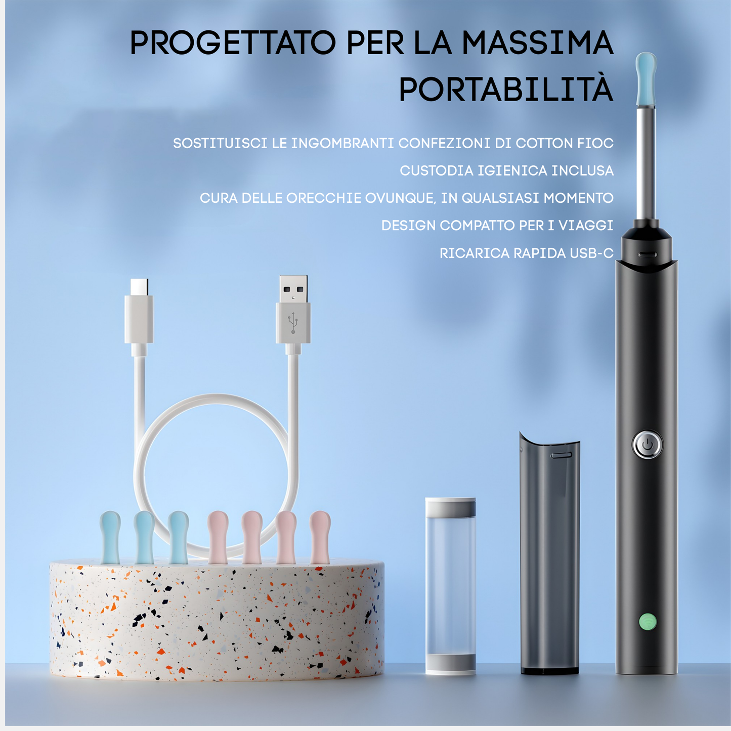 Calynia™:Dispositivo con visione HD per la pulizia delle orecchie