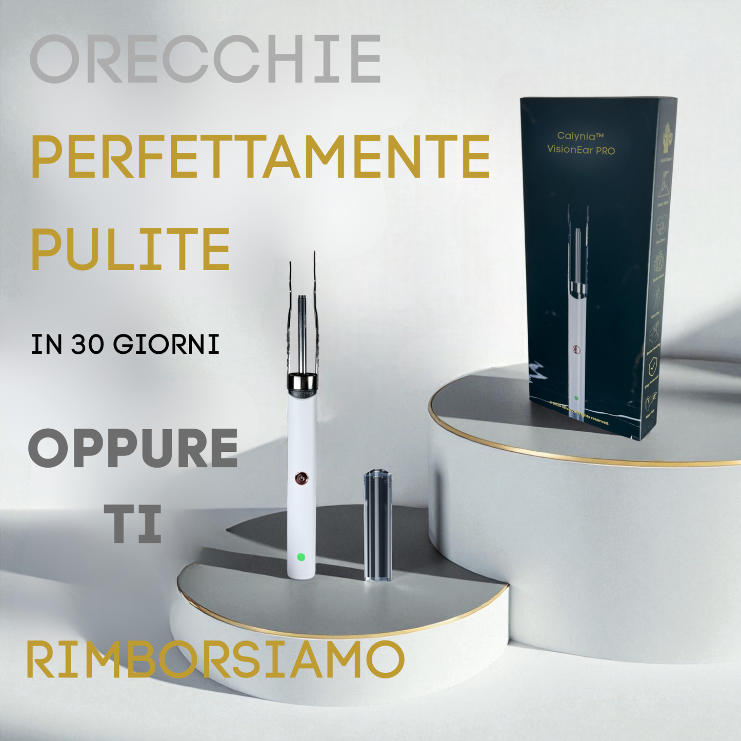 Calynia™:Dispositivo con visione HD per la pulizia delle orecchie