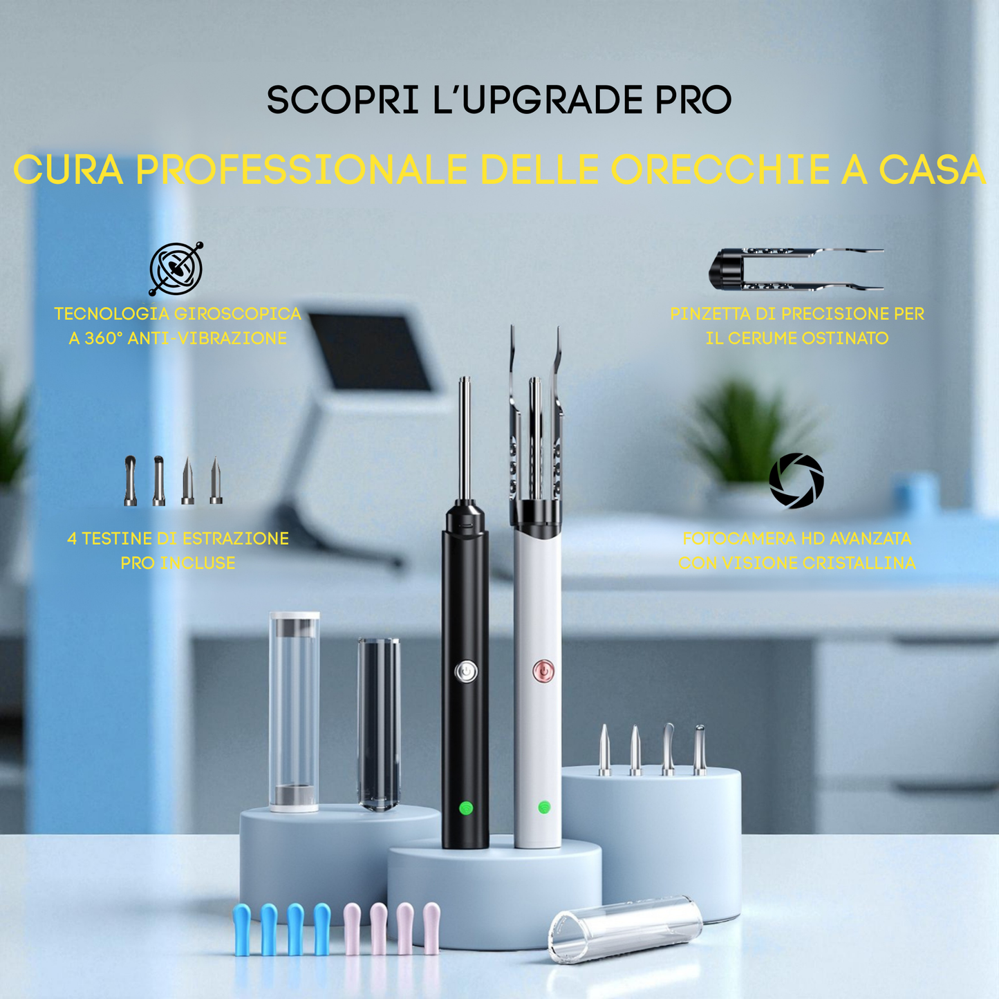 Calynia™:Dispositivo con visione HD per la pulizia delle orecchie
