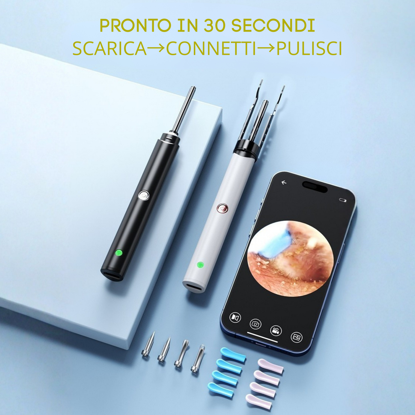 Calynia™:Dispositivo con visione HD per la pulizia delle orecchie